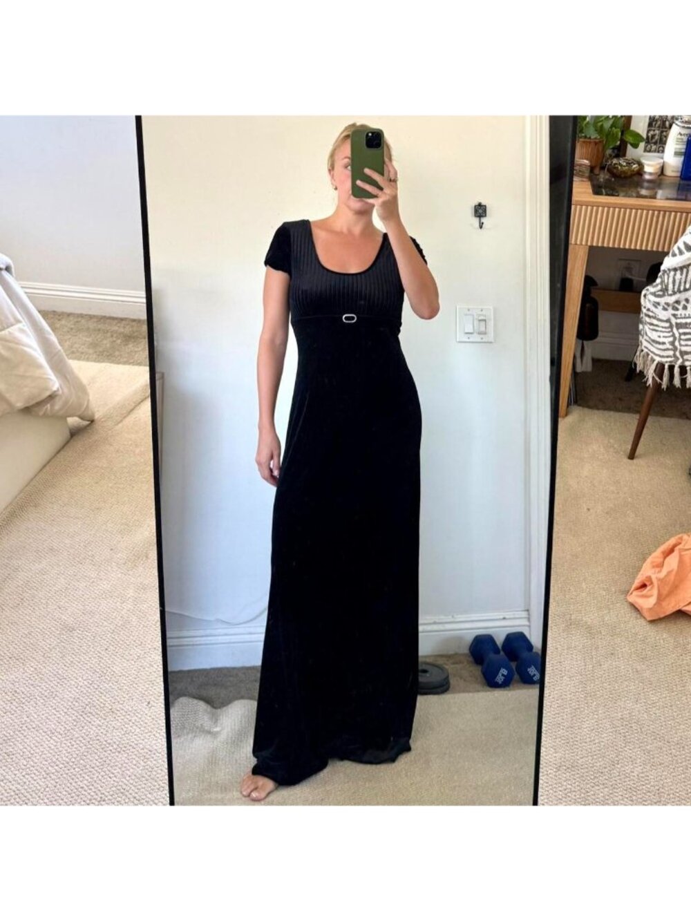 PAPELL BOUTIQUE VELVET BLACK MAXI DRESS Y2K WOMENS SIZE 10